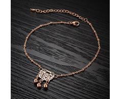 OPK para pulsera joyas de oro rosa y cristales LEG AVENUE pantalones de deporte para mujer cadena pie tres campanas de la lámpara de techo, longitud ajustable