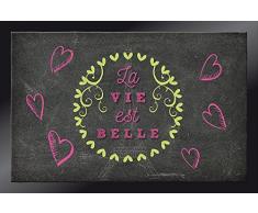 ID, 4060 Decocity La vida es buena Alfombra poliamida-Felpudo fibra de coco y PVC, 60 x 0,67 x 40 cm
