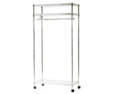 Haku Möbel 43689 Perchero con Ruedas Acero Cromado 45 x 90 x 187 cm