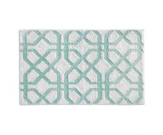 InterDesign Trellis - Tapete de microfibra, 86 x 53 cm, color blanco y menta