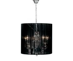 Premier Housewares 2501362 - Lámpara de techo con forma de candelabro (metal y tela, 5 brazos, 5 bombillas de casquillo E14, 60 W), color negro