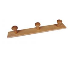 Home System r21475 portabiti perchero de madera a 3 posiciones, Natural