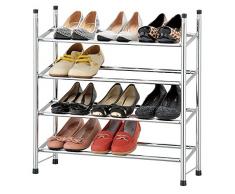 EHC – cuatro Tier extensible cromado zapatero soporte organizador,