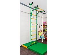 Tapete Plegable Suave de Gimnasia Color Verde/Amarillo para Niños - Suelo para Interiores de Cuartos de Juego - Tapetes Lavables Grandes para Juegos dentro del Hogar - Tapete Grueso Antideslizante para Pasillo - Tapete Plegable Barato - 100 x 100 x 10 cm