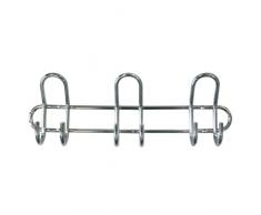Axentia 291272 - Perchero de pared con 6 ganchos (39 cm), color cromo