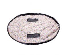 HIMRY® hidrófugo 151 cm Estera del juego y juguetes almacenamiento bolsa, XXL alfombra, niños jugar Mat. Rápidamente limpieza organizador del almacenaje, portátil al aire libre manta actividades alfombra, Pájaro colorido, KXD4006 colorfulbird