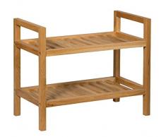 Waverly roble apilable Zapatero en roble acabado para 4 pares de zapatos | estrecho sólido de madera organizador/soporte | 2 niveles