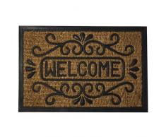 Maurer 5291045 - Felpudo fibra coco y goma welcome 40 x 60 cm, color marrón