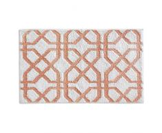 InterDesign Trellis - Tapete de microfibra, 86 x 53 cm, color blanco y coral