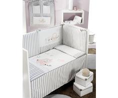 INTER BEBÉ 91628-02 Set 3 piezas: edredón, nido y almohadas de cuna Mod coches, 60 X 120 cm, de color rosa