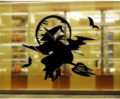 GYMNLJY Pegatinas de pared Etiqueta engomada de la ventana arte de pared de Halloween decoración de dormitorio decoraciones de composición tipográfica , 60*51cm layout black