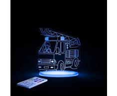 Aloka SleepyLight-Lámpara nocturna en forma de camión de bomberos para niños con mando a distancia