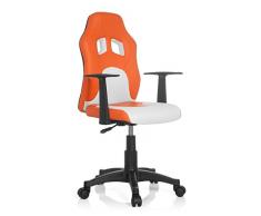 hjh OFFICE 670750 TEEN RACER AL Silla de oficina para niños, blanco / naranja