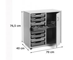 Mobeduc 600211HPS21 - Mueble infantil bajo/cubetero y armario, madera, color haya y verde oscuro, 90 x 40 x 76.5 cm