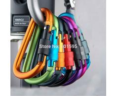 Portable AcustyleTM Clip inoxidable cochecito gancho 8 cm D-formado de la aleación de aluminio plana mosquetón gancho pequeño senderismo cómodo 5 piezas/paquete