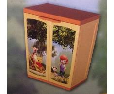 KIS 9801 UP Armario Para Habitación Infantil RESINA 85 X 68 X 39 cm, Diseño de WINNIE THE POOH CON Bandeja Organizadora
