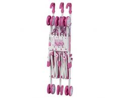 ColorBaby - Sillita de paseo gemelar con pliegue de paraguas, color rosa (43101)