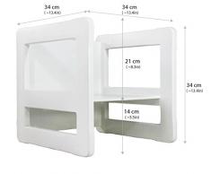 3 en 1 Muebles Para Niños, Juego de 3, Dos Pequeñas Mesas Sillas y Una Grande Mesa Silla Hecho de Madera de Haya Blanca Manchada