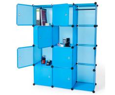 TecTake Estantería Armario Organizador Aparador por Módulos para Oficina, Habitación infantil, Salón, Baño en azul