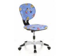hjh OFFICE 670280 silla para niños BILLY KID piratas tejido azul claro, altura ajustable, ergonómica, cómoda, alta calidad, motivo piratas, multicolor, buen acabado, fácil de limpiar, silla giratoria