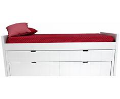 Sueñomueble - Cama infantil,juvenil nido blanco lacado 2 camas y cajones dm(mdf) 4 cms, no melamina. lacada en blanco.2 camas + 2 cajones gran capacidad.mod.alba