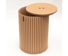 taburete de cArtù: este innovador taburete con almacenaje o mesitas de noche, mesitas de noche, es elegante y ecológico. Está hecho de cArtù, un tipo nuevo de cartón ondulado con un diseño único. Viene preparado para montarlo