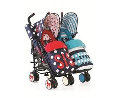 Cosatto Sis N Bro - Silla de paseo gemelar, color azul/rojo