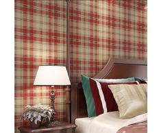 Habitación verde wallpaper completo tiendas aire británico clásico tejido de cuadros papel papel pintado salón dormitorio infantil , dark red
