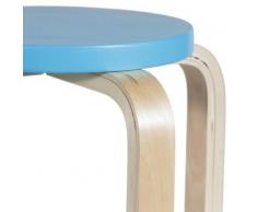 Creaciones meng - Kit Taburete Infantil Madera Natural Y Azul Ref-13400