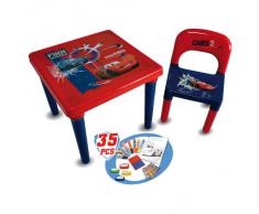 D'Arpèje CDIC016 Cars - Mesa y silla infantil con set para colorear
