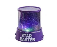 Bluestercool luz del proyector de la estrella romántica Cosmos Luna del cielo de la lámpara de proyección de luz nocturna dormitorio para niños, bebés, regalos de la Navidad, los amantes (Púrpura)