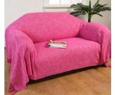 Homescapes Funda Sofa de 240 x 260 cm color Rosa en algodón de la coleccion "Nirvana"