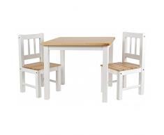 Juego de mesa y dos silla de madera para niños, Mesa y Sillas madera Infantil