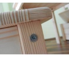 Set de muebles infantiles (1 mesa y 2 sillas), madera maciza sin tratar, incluye juguete de piezas de madera