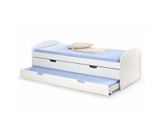 JUSThome Laguna Cama juvenil Cama Nido Tamaño 68x96x209 cm Color: Blanco