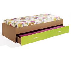 Cama nido desplazante juvenil Vento cajon inferior, economica, color cerezo y pistacho