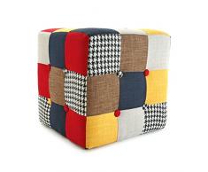 Versa Solid Patchwork - Taburete cubo, multicolor