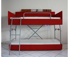 Cama litera con mecanismo innovador, equipado con un sistema de seguridad. Dos colchónes de buena calidad incluido! Tapicería de piel sintética. Producto MADE IN ITALY!!!