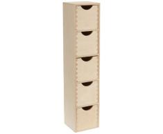 Zeller 13190 - Cajonera de abedul con 5 cajones, 13 x 12 x 58 cm, color natural