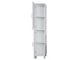 Trendteam flo10101 baño armario alto de color blanco melamina, cristal satinado, 35 x 188 x 33 cm