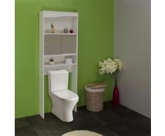 Symbiosis 6090A2191A17 - Armario alto para baño, madera, color blanco y gris