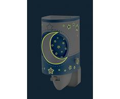 Dalber 63235Lt - Luz Nocturna para Habitación Infantil, diseño de Luna, color Azul