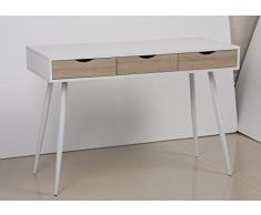 Eurosilla Ucla - Escritorio, 110 x 50 x 75 cm, color blanco y roble