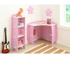 Legare Pincess - Escritorio esquinero (81,3 x 81,3 x 81 cm), color rosa y blanco