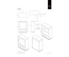 Premier Housewares - Armario para baño con puerta de espejo y 3 compartimentos (58 x 46 x 20 cm), color blanco