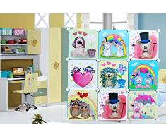 Infantil Puerta de armario de almacenaje 9 Character diseño cubos