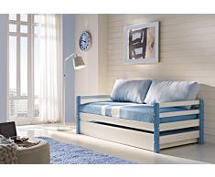 Cama nido doble juvenil con somier incluido en color Azul
