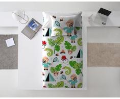COTTON ART- Funda Nórdica Infantil EXPLORER Cama de 105 (180X260cm)+ 1 FUNDA DE ALMOHADA (45X120cm). ALGODÓN 100%. Disponible para cama de 90 y105.
