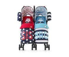 Cosatto Sis N Bro - Silla de paseo gemelar, color azul/rojo