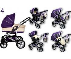 Cochecito bebe 3 piezas X-Trall. Color violeta + crema